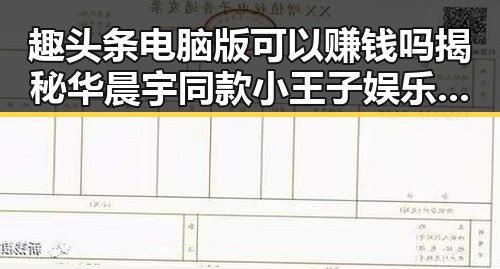趣头条电脑版可以赚钱吗揭秘华晨宇同款小王子娱乐吃瓜背后隐藏的热点吃瓜资讯